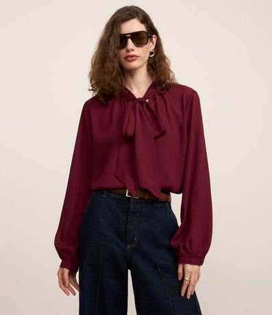 Blusa Boho en Chiffon con Cuello Lazo 3
