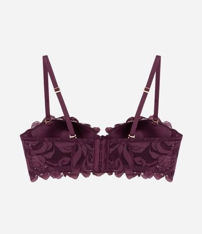 Soutien sin Breteles en Encaje Rustico Floral con Copa Hueca 7