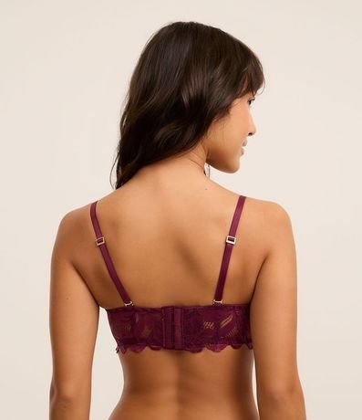 Soutien sin Breteles en Encaje Rustico Floral con Copa Hueca 4