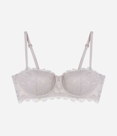 Soutien sin Breteles en Encaje Rustico Floral con Copa Hueca 7