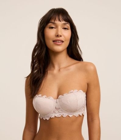 Soutien sin Breteles en Encaje Rustico Floral con Copa Hueca 5