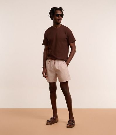 Bermuda de Baño Rayada en Microfibra con Textura Ana Ruga