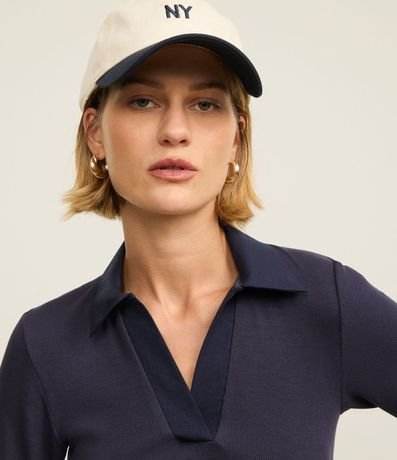 Vestido Godê Midi en Rib y Tricolne con Cuello Polo 4