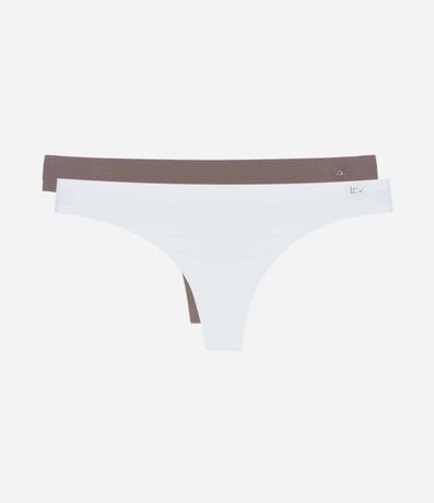 Kit 02 Bombachas Bikini Hilo en Microfibra Básica