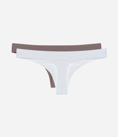 Kit 02 Bombachas Bikini Hilo en Microfibra Básica 2