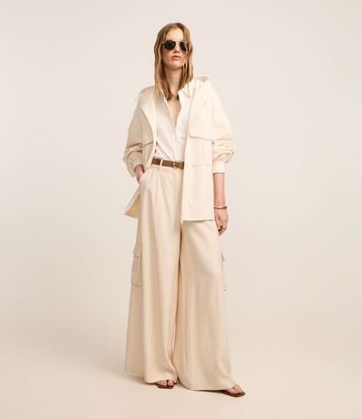Campera Oversized con Ajustador en la Capucha y Bolsillos Cargo 2