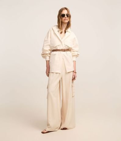 Campera Oversized con Ajustador en la Capucha y Bolsillos Cargo 5