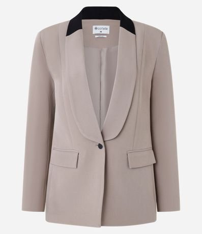 Blazer Sastre con Cuello Smoking Contrastante 6
