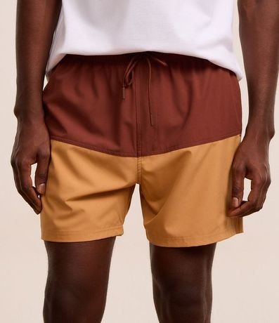 Bermuda en Microfibra con Bolsillo con cremallera y Estampa Bicolor 2