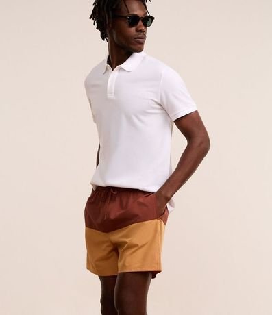 Bermuda en Microfibra con Bolsillo con cremallera y Estampa Bicolor 4