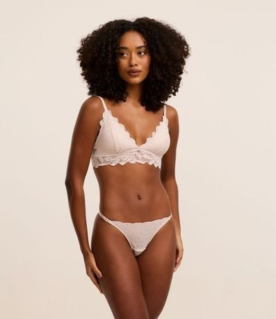 Bombacha Colaless Hilo Doble en Encaje Rústico