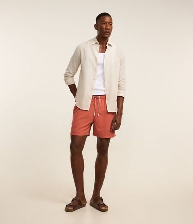 Bermuda de Banho en Ripstop con Cintura Elástica