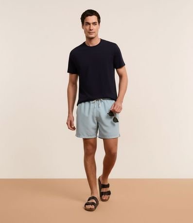 Bermuda de Banho en Ripstop con Cintura Elástica