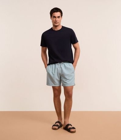 Bermuda de Banho en Ripstop con Cintura Elástica