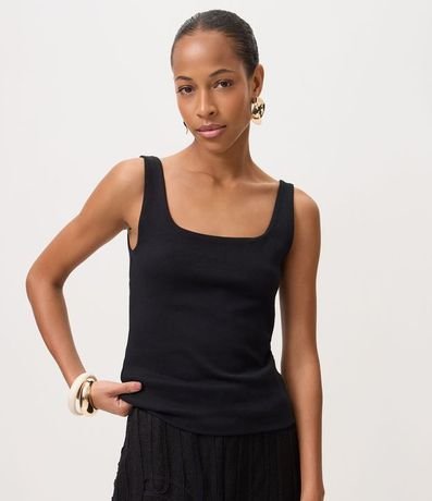 Blusa en Rib con Bretel Ancho