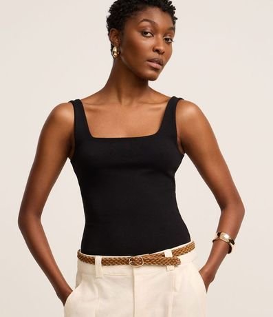 Blusa en Rib con Bretel Ancho