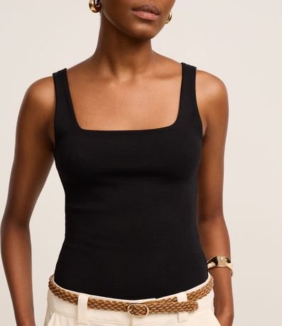 Blusa en Rib con Bretel Ancho 4