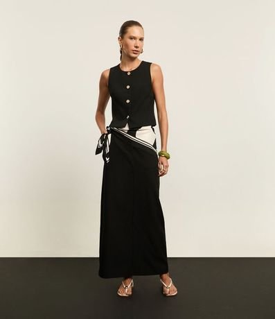 Chaleco Sastre con Cuello Redondo y Botones Metalizados 2