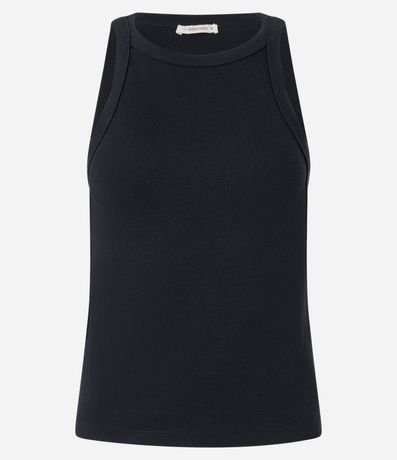 Blusa Básica Regular en Rib de Algodón 8