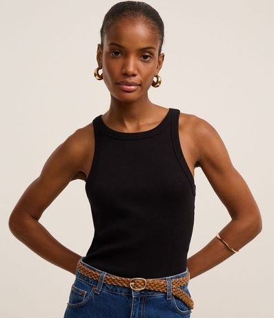 Blusa Básica Regular en Rib de Algodón 2