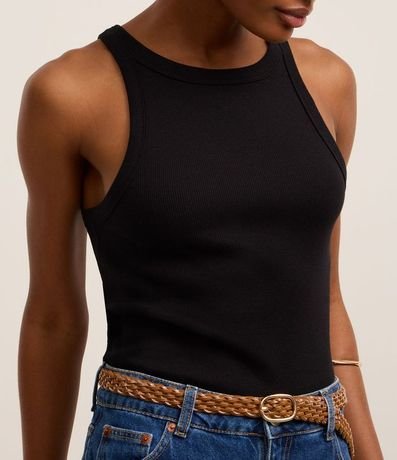 Blusa Básica Regular en Rib de Algodón 5
