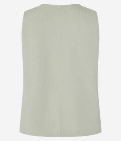 Blusa sin Manga en Sarga con Escote Redondo 6