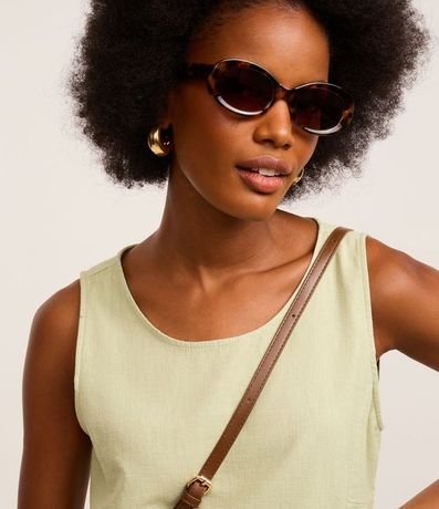 Blusa sin Manga en Sarga con Escote Redondo 3