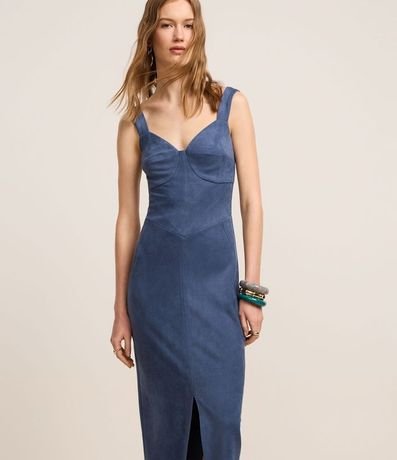 Vestido Boho New Midi en Gamuza con Fenda en la Bajo 2