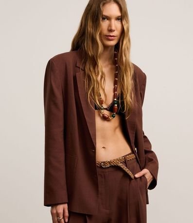 Blazer Oversized en Viscolino con Botones y Bolsillos 5