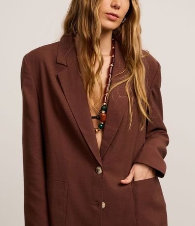 Blazer Oversized en Viscolino con Botones y Bolsillos 7