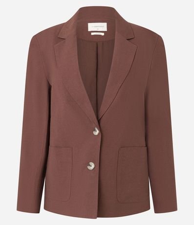 Blazer Oversized en Viscolino con Botones y Bolsillos 9
