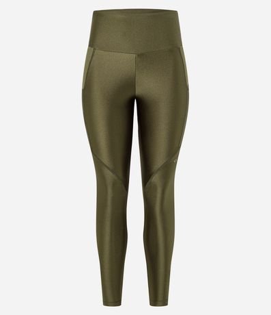 Pantalón Legging Deportiva en Microfibra con Efecto Metalizado y Bolsillo 5