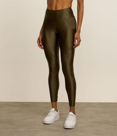 Pantalón Legging Deportiva en Microfibra con Efecto Metalizado y Bolsillo 2