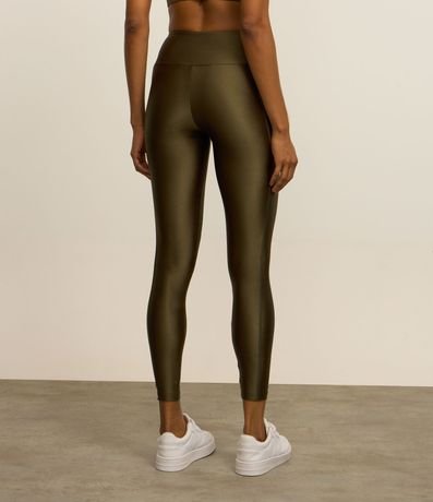Pantalón Legging Deportiva en Microfibra con Efecto Metalizado y Bolsillo 3