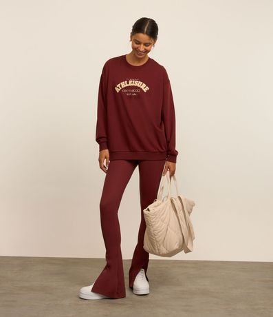 Pantalón Legging Flare Deportiva en Microfibra con Fenda Lateral