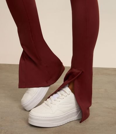 Pantalón Legging Flare Deportiva en Microfibra con Fenda Lateral 5