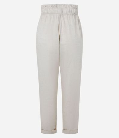 Pantalón Carrot en Sarga con Cintura Elástica y Lazo en la Cintura 6