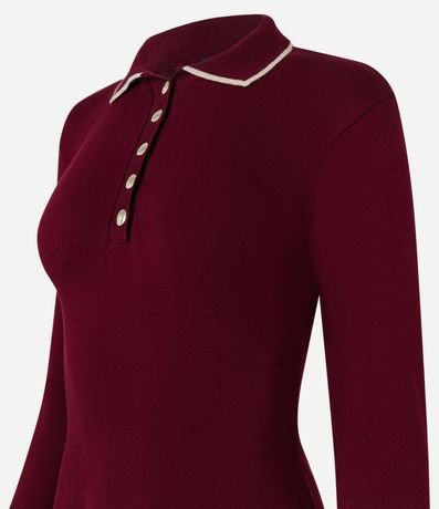 Vestido Corto en Punto con Cuello Polo 9