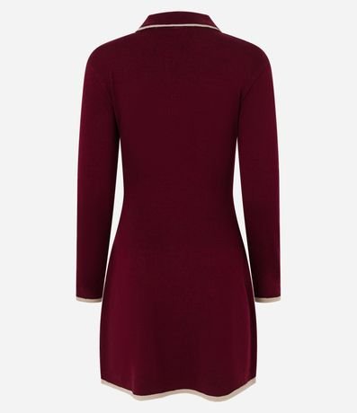 Vestido Corto en Punto con Cuello Polo 10