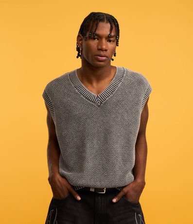 Chaleco Boxy en Punto con Efecto Desteñido 6