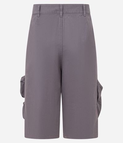 Bermuda Super Baggy en Sarga Bolsillo Cargo con Cierre en Cremallera 6