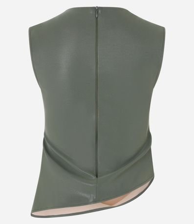 Blusa en PU con Drapeado Lateral y Cremallera 6