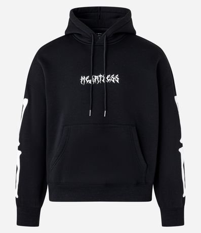 Saco Boxy en Fleece con Felpa con Estampa Lettering y Patch de Esqueleto 6