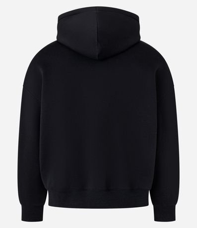 Saco Boxy en Fleece con Felpa con Estampa Lettering y Patch de Esqueleto 8