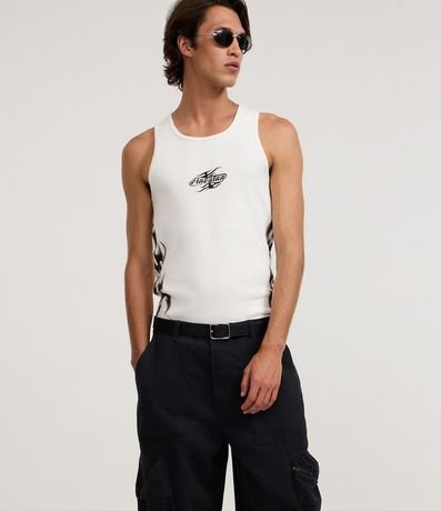 Pantalón Super Baggy en Sarga con Bolsillo Cargo con Cierre por Cremallera 3