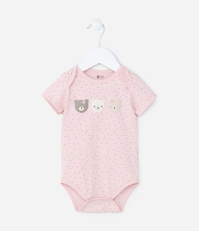 Body Infantil en Algodón con Estampa Animalitos - Talle RN a 18 meses