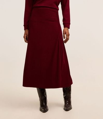 Pollera Larga en Terciopelo Cotelê con Detalle Lateral 3