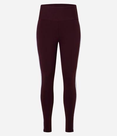 Pantalón Legging Deportiva en Microfibra con Friso Lateral Contrastante