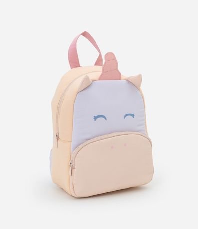Mochila Infantil con Pequeño Bolsillo y Estampa Unicórnio - Talle único