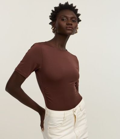 Body en Microfibra con Torcido en el Cuello y Escote en la Espalda 3